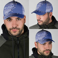 Fiji Marau na Kerisimasi Classic Cap Blue Tagimoucia Tapa Masi Tribal LT9 - Polynesian Pride