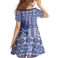 Fiji Marau na Kerisimasi Family Matching Puletasi and Hawaiian Shirt Blue Tagimoucia Tapa Masi Tribal - Polynesian Pride