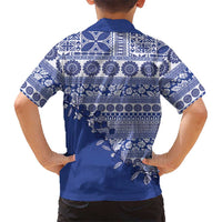 Fiji Marau na Kerisimasi Hawaiian Shirt Blue Tagimoucia Tapa Masi Tribal LT9 - Polynesian Pride