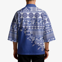 Fiji Marau na Kerisimasi Kimono Blue Tagimoucia Tapa Masi Tribal - Polynesian Pride