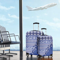 Fiji Marau na Kerisimasi Luggage Cover Blue Tagimoucia Tapa Masi Tribal - Polynesian Pride