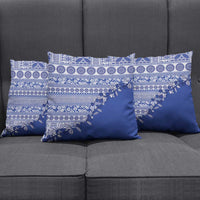 Fiji Marau na Kerisimasi Pillow Cover Blue Tagimoucia Tapa Masi Tribal - Polynesian Pride