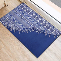 Fiji Marau na Kerisimasi Rubber Doormat Blue Tagimoucia Tapa Masi Tribal - Polynesian Pride