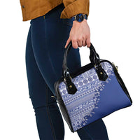 Fiji Marau na Kerisimasi Shoulder Handbag Blue Tagimoucia Tapa Masi Tribal - Polynesian Pride