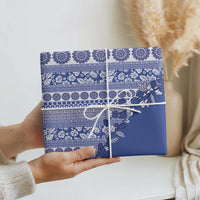 Fiji Marau na Kerisimasi Wrapping Paper Blue Tagimoucia Tapa Masi Tribal - Polynesian Pride