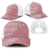 Fiji Marau na Kerisimasi Baseball Net Cap Dusty Rose Tagimoucia Tapa Masi Tribal - Polynesian Pride