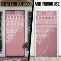 Fiji Marau na Kerisimasi Door Cover Dusty Rose Tagimoucia Tapa Masi Tribal - Polynesian Pride
