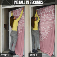 Fiji Marau na Kerisimasi Door Cover Dusty Rose Tagimoucia Tapa Masi Tribal - Polynesian Pride