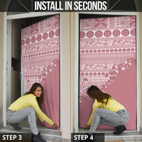 Fiji Marau na Kerisimasi Door Cover Dusty Rose Tagimoucia Tapa Masi Tribal - Polynesian Pride