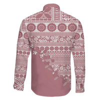 Fiji Marau na Kerisimasi Family Matching Short Sleeve Bodycon Dress and Hawaiian Shirt Dusty Rose Tagimoucia Tapa Masi Tribal - Polynesian Pride