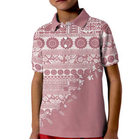 Fiji Marau na Kerisimasi Kid Polo Shirt Dusty Rose Tagimoucia Tapa Masi Tribal - Polynesian Pride