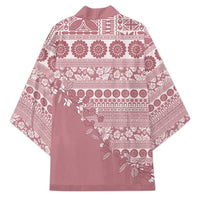 Fiji Marau na Kerisimasi Kimono Dusty Rose Tagimoucia Tapa Masi Tribal - Polynesian Pride