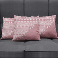Fiji Marau na Kerisimasi Pillow Cover Dusty Rose Tagimoucia Tapa Masi Tribal - Polynesian Pride