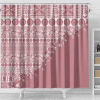 Fiji Marau na Kerisimasi Shower Curtain Dusty Rose Tagimoucia Tapa Masi Tribal - Polynesian Pride