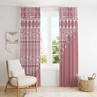 Fiji Marau na Kerisimasi Window Curtain Dusty Rose Tagimoucia Tapa Masi Tribal - Polynesian Pride