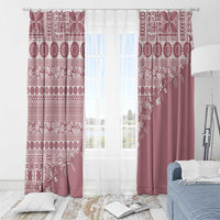 Fiji Marau na Kerisimasi Window Curtain Dusty Rose Tagimoucia Tapa Masi Tribal - Polynesian Pride