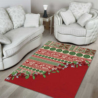 Fiji Marau na Kerisimasi Area Rug Red Tagimoucia Tapa Masi Tribal - Polynesian Pride