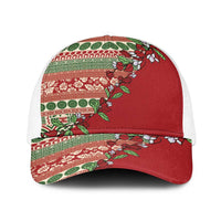 Fiji Marau na Kerisimasi Baseball Net Cap Red Tagimoucia Tapa Masi Tribal - Polynesian Pride