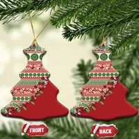 Fiji Marau na Kerisimasi Ceramic Ornament Red Tagimoucia Tapa Masi Tribal - Polynesian Pride