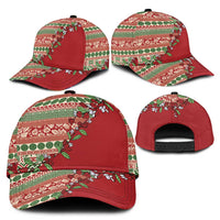 Fiji Marau na Kerisimasi Classic Cap Red Tagimoucia Tapa Masi Tribal LT9 - Polynesian Pride
