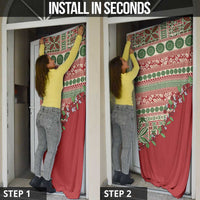 Fiji Marau na Kerisimasi Door Cover Red Tagimoucia Tapa Masi Tribal - Polynesian Pride