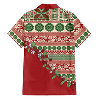 Fiji Marau na Kerisimasi Family Matching Tank Maxi Dress and Hawaiian Shirt Red Tagimoucia Tapa Masi Tribal LT9 - Polynesian Pride