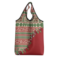 Fiji Marau na Kerisimasi Grocery Bag Red Tagimoucia Tapa Masi Tribal - Polynesian Pride