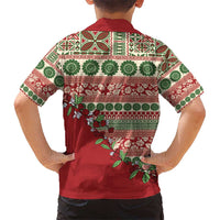 Fiji Marau na Kerisimasi Hawaiian Shirt Red Tagimoucia Tapa Masi Tribal - Polynesian Pride