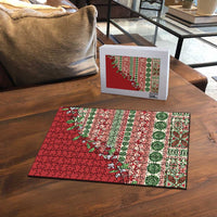 Fiji Marau na Kerisimasi Puzzle Red Tagimoucia Tapa Masi Tribal - Polynesian Pride