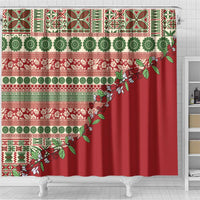 Fiji Marau na Kerisimasi Shower Curtain Red Tagimoucia Tapa Masi Tribal - Polynesian Pride