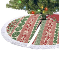 Fiji Marau na Kerisimasi Tree Skirt Red Tagimoucia Tapa Masi Tribal - Polynesian Pride