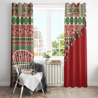 Fiji Marau na Kerisimasi Window Curtain Red Tagimoucia Tapa Masi Tribal - Polynesian Pride