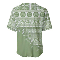 Fiji Marau na Kerisimasi Baseball Jersey Sage Green Tagimoucia Tapa Masi Tribal - Polynesian Pride