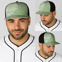 Fiji Marau na Kerisimasi Baseball Net Cap Sage Green Tagimoucia Tapa Masi Tribal - Polynesian Pride