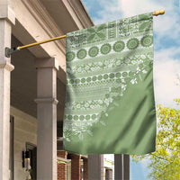 Fiji Marau na Kerisimasi Garden Flag Sage Green Tagimoucia Tapa Masi Tribal - Polynesian Pride