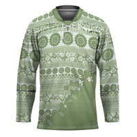 Fiji Marau na Kerisimasi Hockey Jersey Sage Green Tagimoucia Tapa Masi Tribal - Polynesian Pride