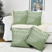Fiji Marau na Kerisimasi Pillow Cover Sage Green Tagimoucia Tapa Masi Tribal - Polynesian Pride
