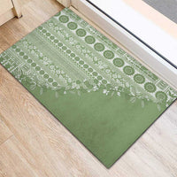 Fiji Marau na Kerisimasi Rubber Doormat Sage Green Tagimoucia Tapa Masi Tribal - Polynesian Pride