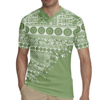 Fiji Marau na Kerisimasi Rugby Jersey Sage Green Tagimoucia Tapa Masi Tribal - Polynesian Pride