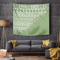Fiji Marau na Kerisimasi Tapestry Sage Green Tagimoucia Tapa Masi Tribal - Polynesian Pride