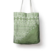Fiji Marau na Kerisimasi Tote Bag Sage Green Tagimoucia Tapa Masi Tribal - Polynesian Pride