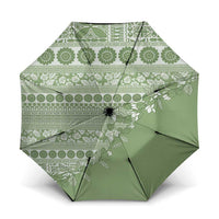 Fiji Marau na Kerisimasi Umbrella Sage Green Tagimoucia Tapa Masi Tribal - Polynesian Pride