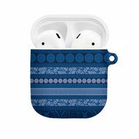 Fiji Marau na Kerisimasi AirPods Case Blue Tapa Masi Inspired Christmas LT9 Blue - Polynesian Pride