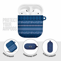 Fiji Marau na Kerisimasi AirPods Case Blue Tapa Masi Inspired Christmas LT9 - Polynesian Pride