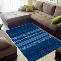 Fiji Marau na Kerisimasi Area Rug Blue Tapa Masi Inspired Christmas - Polynesian Pride