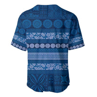Fiji Marau na Kerisimasi Baseball Jersey Blue Tapa Masi Inspired Christmas - Polynesian Pride