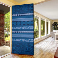 Fiji Marau na Kerisimasi Door Cover Blue Tapa Masi Inspired Christmas - Polynesian Pride