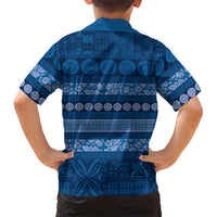 Fiji Marau na Kerisimasi Family Matching Puletasi and Hawaiian Shirt Blue Tapa Masi Inspired Christmas LT9 - Polynesian Pride