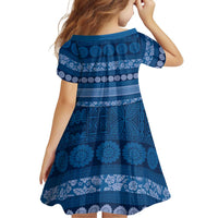 Fiji Marau na Kerisimasi Family Matching Puletasi and Hawaiian Shirt Blue Tapa Masi Inspired Christmas LT9 - Polynesian Pride