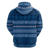 Fiji Marau na Kerisimasi Zip Hoodie Blue Tapa Masi Inspired Christmas - Polynesian Pride